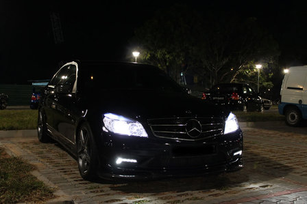 Mercedes W204 C-Klass LED Dagrijlichten Unit zonder Mistlampen