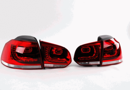 VW Golf 6 GTI R20 Look LED Achterlichten 4 delige Kersen Rood 
